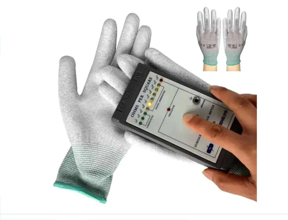 Găng tay phòng sạch sợi carbon không phủ PU (Antistatic ESD Palm Fit Gloves)