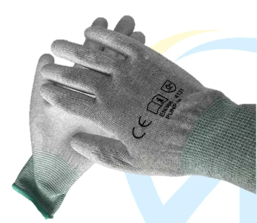 Găng tay phòng sạch sợi carbon không phủ PU (Antistatic ESD Palm Fit Gloves) thumbnail 2